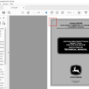 John Deere Tractors Ultimate Series X700 X720 X724 & X728 Technical Manual - PDF DOWNLOAD